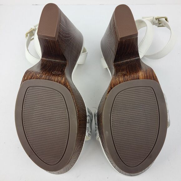 GBG Los Angeles Selah ankle strap Block Heel White Sandal - Picture 15 of 15